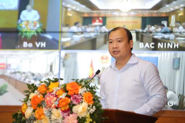Ủy viên dự khuyết BCH Trung ương Đảng, Thứ trưởng Thường trực Bộ VH-TT&DL Lê Hải Bình đánh giá kết quả thực hiện nhiệm vụ 6 tháng đầu năm 2025. -Ảnh :BVHTTDL